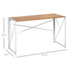 Folding Computer Writing Desk with Metal Frame for Home Office , 47.25"x23.5"x29.5", Natural