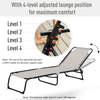 Outdoor Folding Chaise Lounge Chair Portable Lightweight Sun Lounger with 4-Position Adjustable Backrest for Deck, Poolside, Cream White