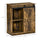 Industrial Sideboard Storage Cabinet, Serving Bar Buffet with Sliding Barn Door and 6-Bottle Wine Rack, Brown