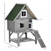 Outdoor Cat House with Terrace, 3-Story Feral Cat House with Weather Resistant Roof, Wooden Cat Shelter with Escape Doors Ramps, Resting Condos
