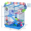 5 Tiers Hamster Cage Small Animal Rat House Mice Mouse Habitat with Exercise Wheels, Tube, Water Bottles, and Ladder, Blue