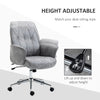 Leisure Office Chair with Adjustable Seat Modern Design Mid Back Swivel Computer Desk Home Study Bedroom Wheels Light Grey