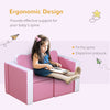 Kids Sofa 2-in-1 Multi-Functional Table Chair Set 2 Seat Couch Storage Box Soft Sturdy Pink