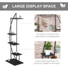 5 Tier Metal Plant Stand Half Moon Shape Ladder Flower Pot Holder Shelf for Indoor Outdoor Patio Lawn Garden Balcony Decor, 2 Pack, Black