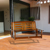 2-Person Outdoor Patio Swing Chair with Pine Wood Frame and Wide Backrest for Patio and Yard, 47" x 27" x 25", Teak