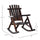 Wooden Rustic Rocking Chair, Indoor Outdoor Adirondack Log Rocker with Slatted Design for Patio, Lawn, Carbonized Color