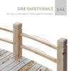 5 ft Wooden Garden Bridge Arc Stained Finish Footbridge with Railings for your Backyard, Natural Wood