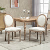 Vintage Armless Dining Chairs Set of 6, French Chic Side Chairs with Curved Backrest and Linen Upholstery for Kitchen, Living Room, Cream White