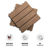 12"x 12" Wood-Plastic Composite 11PCS Quick Interlocking Flooring & Patio Deck Tiles - Teak