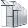 Walk-In Garden Greenhouse Aluminum Polycarbonate with Roof Vent for Plants Herbs Vegetables 8' x 4' x 7' Green