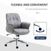 Leisure Office Chair with Adjustable Seat Modern Design Mid Back Swivel Computer Desk Home Study Bedroom Wheels Light Grey