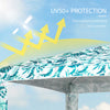 Quick Beach Cabana Canopy Umbrella, 8' Easy-Assembly Sun-Shade Shelter with Sandbags and Carry Bag, Cool UV50+ Fits Kids & Family, Green Coconut Palm
