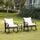 3-Piece Rocking Chair Bistro Set, Wicker Conversation Set, Patio Rattan Furniture Set with Tempered Glass Side Table for Backyard, Khaki