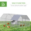 Metal Chicken Coop for 15-18 Chickens, Walk In Chicken Run Chicken Pen Hen House Outdoor with Roof for Yard, 18.7' x 9.2' x 6.4'