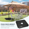 4PCs 150lb Cantilever Patio Umbrella Base Weights for Offset Banana Umbrella, Wicker Effect HDPE Water and Sand Filled Umbrella Weights for Cross Base Stand with Built-in Handles, Black