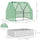 Raised Garden Bed with Mini Greenhouse, Steel Outdoor Planter Box with Plastic Cover, Roll Up Window, Dual Use for Flowers, Fruits, Green