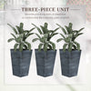 Set of 3 Tall Planters, Outdoor & Indoor Flower Pot Set for Front Door, Entryway, Patio and Deck, Grey
