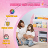 Toy Storage Organizer, Kids Bookshelf, Freestanding Children Bookcase with Cabinet for Toys Clothes Books, Pink