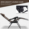 Zero Gravity Lounger Chair Set of 3, Folding Reclining Patio Chair with Side Table, Cup Holder and Headrest for Poolside, Camping, Brown