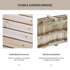 5 ft Wooden Garden Bridge Arc Stained Finish Footbridge with Railings for your Backyard, Natural Wood