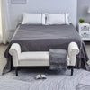 52" Linen Upholstered Accent Ottoman Bench With Armrests, Cream White