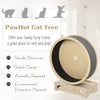 Cat Tree with Carpet Runway Wooden Sisal-Covered Cat Tower Condo Playground Furniture for Kittens Pets Activity Tree Natural Grey