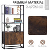 Storage Cabinet with 3 Open Shelves Cupboard Freestanding Tall Organizer Multifunctional Rack for Living Room Bedroom Kitchen, Rustic Brown