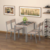5 Piece Dining Table Set Modern Dining Table and Chairs Kitchen Dining Room Table and Chairs Set 5 Piece Dining Room Set- Natural Wood/Grey