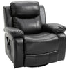 PU Leather Massage Recliner Chair, Swivel Rocker Sofa with Remote Control, Footrest, Padded Seat for Living Room, Bedroom, Black