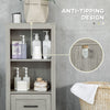 Bathroom Storage Cabinet, Small Floor Cabinet with Open Compartments and Drawer for Living Room and Playroom, Grey