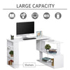 360° Rotating Home Office Desk L Shaped Corner Computer Desk with Storage Shelves, Writing Table Workstation, White