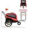 2-in-1 Dog Bike Trailer Pet Stroller Carrier for Large Dogs with Hitch, Quick-release Wheels, Foot Support, Pet Bicycle Cart Wagon Cargo for Travel, Red