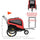 2-in-1 Dog Bike Trailer Pet Stroller Carrier for Large Dogs with Hitch, Quick-release Wheels, Foot Support, Pet Bicycle Cart Wagon Cargo for Travel, Red