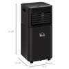 10000BTU 4-In-1 Portable Mobile Air Conditioner for Cooling, Dehumidifying w/ Remote, LED Display, 24H Timer, Black