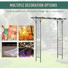 82" Decorative Metal Garden Trellis Arch with Durable Steel Tubing & Elegant Scrollwork, Perfect for Weddings