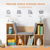 6-Cubby Kids Bookcase, Reading Nook Organizer with Seat Cushion, Toddler Storage Cabinet Shelf for Playroom Bedroom Natual, 40.5" x 12" x 23.5"