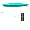 6.6 X 10 ft Rectangular Market Umbrella Patio Outdoor Table Umbrellas with Crank & Push Button Tilt, Teal