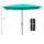 6.6 X 10 ft Rectangular Market Umbrella Patio Outdoor Table Umbrellas with Crank & Push Button Tilt, Teal