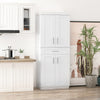 Modern Kitchen Pantry Freestanding Cabinet Cupboard with Doors and Shelves  Adjustable Shelving  White