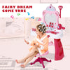 Children Dressing Table Set for Kids of 3-6 Years Dream Princess Vanity Set for Girls Makeup Table - Pink and White