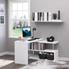 L-Shaped Desk, Versatile Office Desk, Corner Desk with 360Â° Rotating Design and S-Shaped Storage Shelf, L-Shaped Computer Desk, White