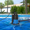 1/4 HP Pool Cover Pump Submersible Sump Pump Swimming Water Removal Pump with Hose Adapter and 33' Power Cord, 1050 GPH Max Flow, Black