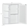 Over-the-Sink Bathroom Storage Organizer Cabinet with Mirrored Door and Multiple Shelves  White