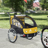 Elite 360 Swivel Double Child Two-Wheel Bicycle Cargo Trailer With 2 Security Harnesses - Yellow / Black
