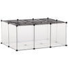 Small Animal Playpen C&C Cage Transparent Customizable Fence with Door for Guinea Pigs, Chinchilla, 14 x 18 in