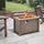42" 50 000 BTU Outdoor Patio Backyard Gas Fire Pit Table with Beautiful Slate Tabletop & Wicker Design