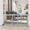 72" W x 27.25" H Extra Wide Freestanding Pet Gate with Adjustable Length Dog, Cat, Barrier for House, Doorway, Hallway, Blue-grey