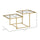 Gold Side Table Small Coffee Table Glass Coffee Table with Double Tabletops, Tempered Glass and Metal Framework for Living Room, Gold/Clear