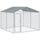 Outdoor Metal Dog Kennel, Pet Playpen with Steel Lock, Mesh Sidewalls and Cover for Backyard & Patio, 9.8' x 9.8' x 7.7'