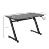 47" Gaming Desk Computer Home Office Gamer Table Workstation Metal Frame with Cup Holder, Headphone Hook, Cable Management, Black